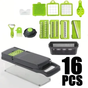 multifunctional portable kitchen chopper with slicing and shredding attachments