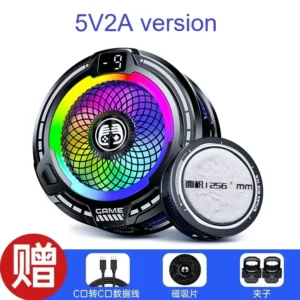 FS18 Pro 9V semiconductor phone cooler with magnetic clip and RGB lights in black