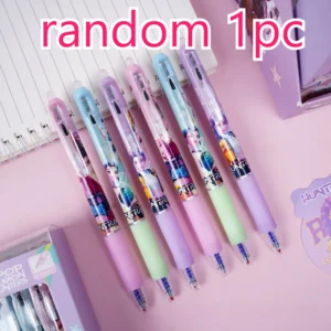 Blue ink 0.5mm erasable gel pen with press eraser tip
