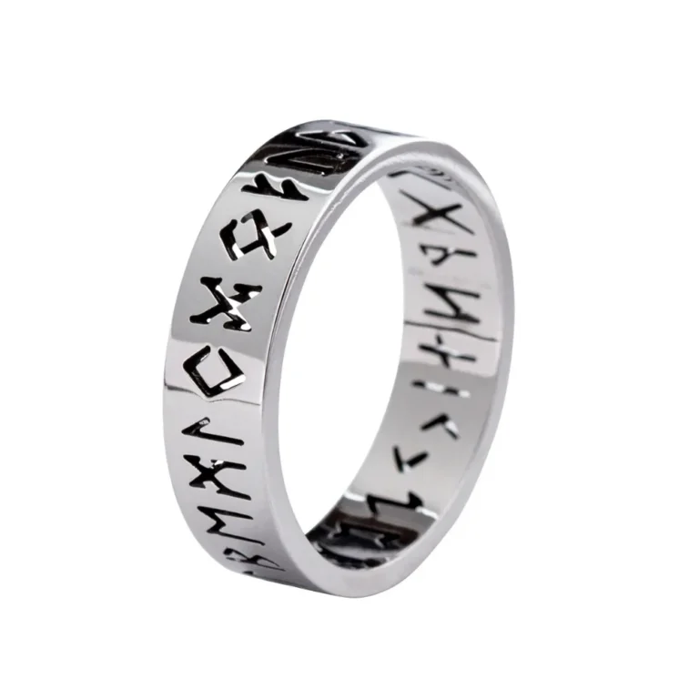 Vintage 6mm Odin Norse Viking Amulet Rune Ring for Men