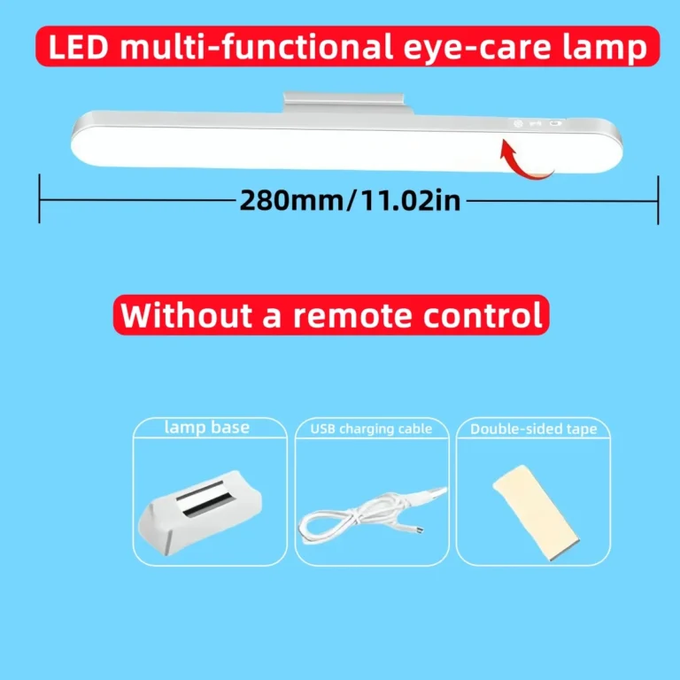 USB Rechargeable LED Desk Lamp with Magnetic Hanging and 3-Color Dimmable Light