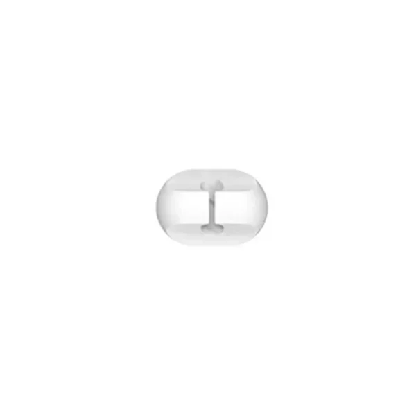 Silicone cable organizer clips in black, gray, and white holding various desk cables