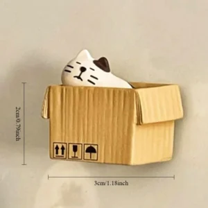 Mini coffee-themed luminous lightbox fridge magnet on refrigerator door