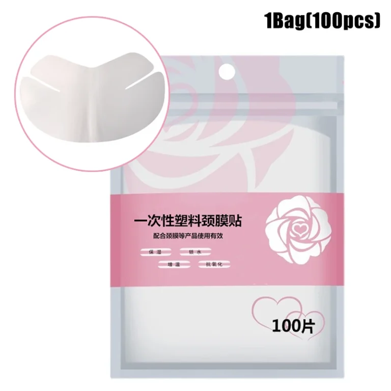 Disposable Transparent Plastic Facial Masks with Neck Stickers, 100 or 500 Pack