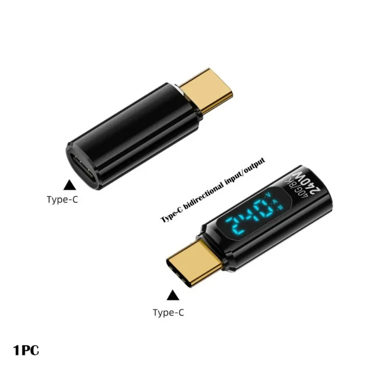 USB-C Digital Power Meter Adapter with LED Display, 8K 60Hz, 240W PD