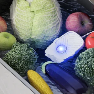 Mini ultrasonic cleaner device for fruits and vegetables