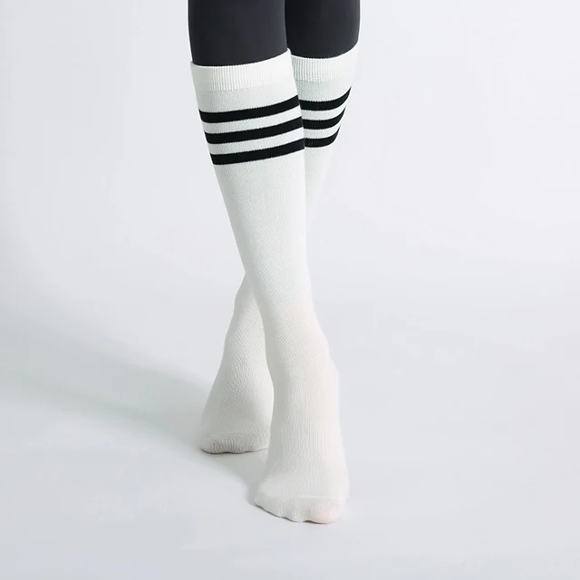 Women’s Striped Cotton Yoga and Pilates Socks with Non-Slip Grip