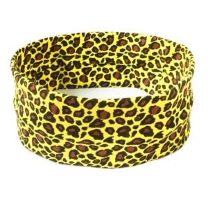 Leopard print elastic cotton sports headband for women on white background