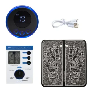 Electric foot massager pad with USB charging cable