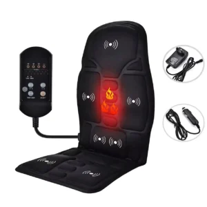 Electric massage cushion with heating function placed on a car seat
