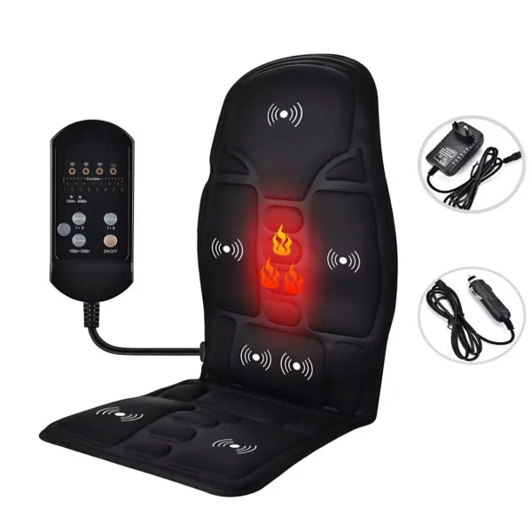 Electric massage cushion with heating function placed on a car seat