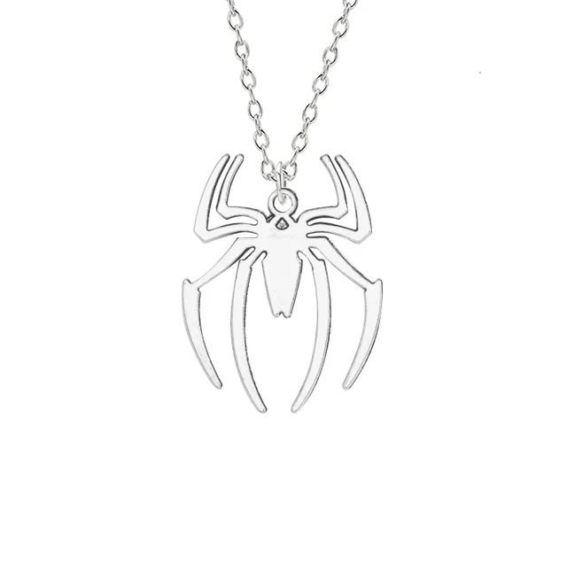 Silver-Plated Spider Hollow Heart Keychain Charm