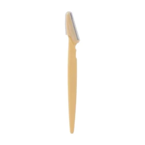 Compact facial and eyebrow razor with white protective cover