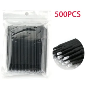 Set of colorful crystal eyelash cleaning micro brushes in bulk