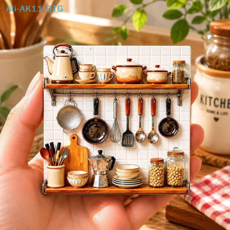 Retro Kitchen Scene 3D Resin Magnetic Refrigerator Magnet