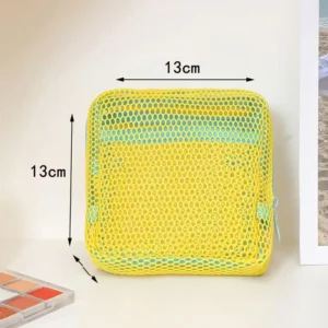 foldable mesh makeup bag in multiple colors for travel