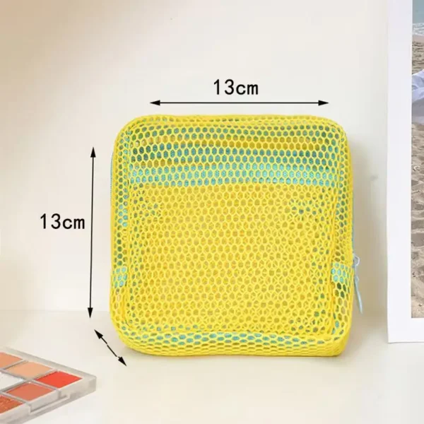 foldable mesh makeup bag in multiple colors for travel