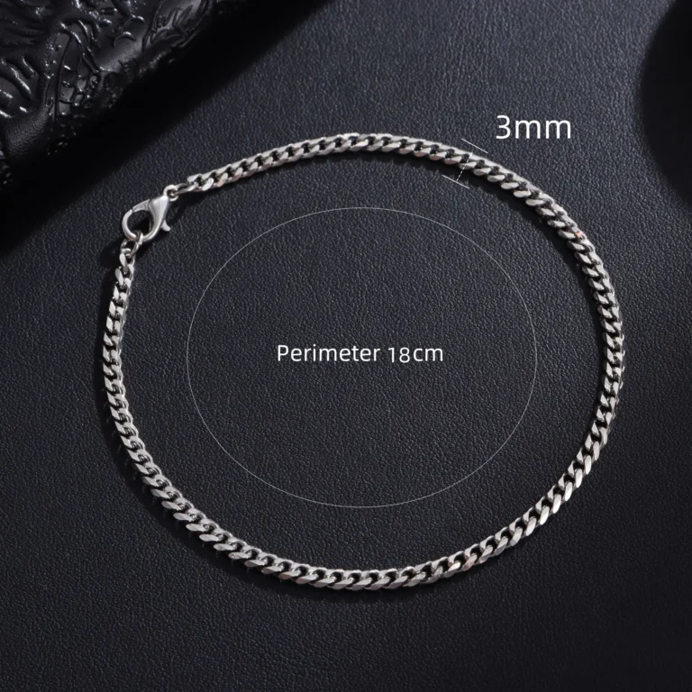 Classic Stainless Steel Cuban Chain Bracelet for Men and Women