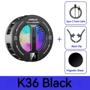 K36 Magnetic Semiconductor Phone Cooler attached to smartphone