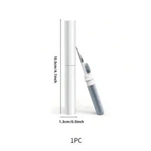 compact earphone and camera cleaning pen with brush tip