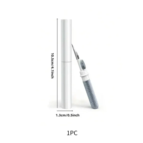 compact earphone and camera cleaning pen with brush tip