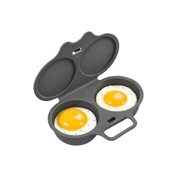 iLMH dual cavity microwave egg cooker with two poaching cups