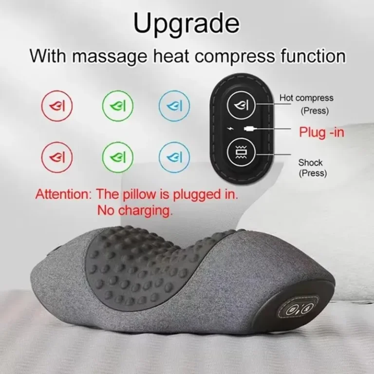 Heated Vibration Neck Massage Pillow for Cervical Support