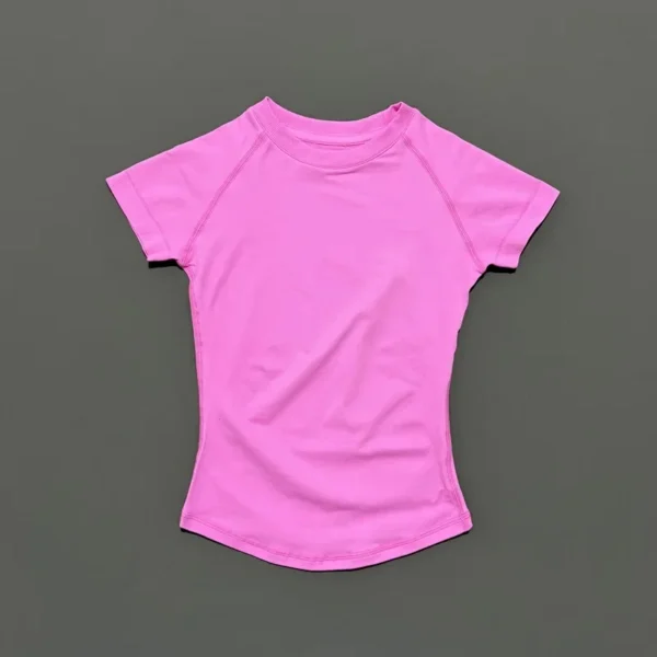 women's seamless short sleeve yoga tank top in blue