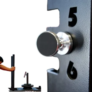 Dual magnetic gym phone holder in black attached to a smartphone with 360 degree rotation feature