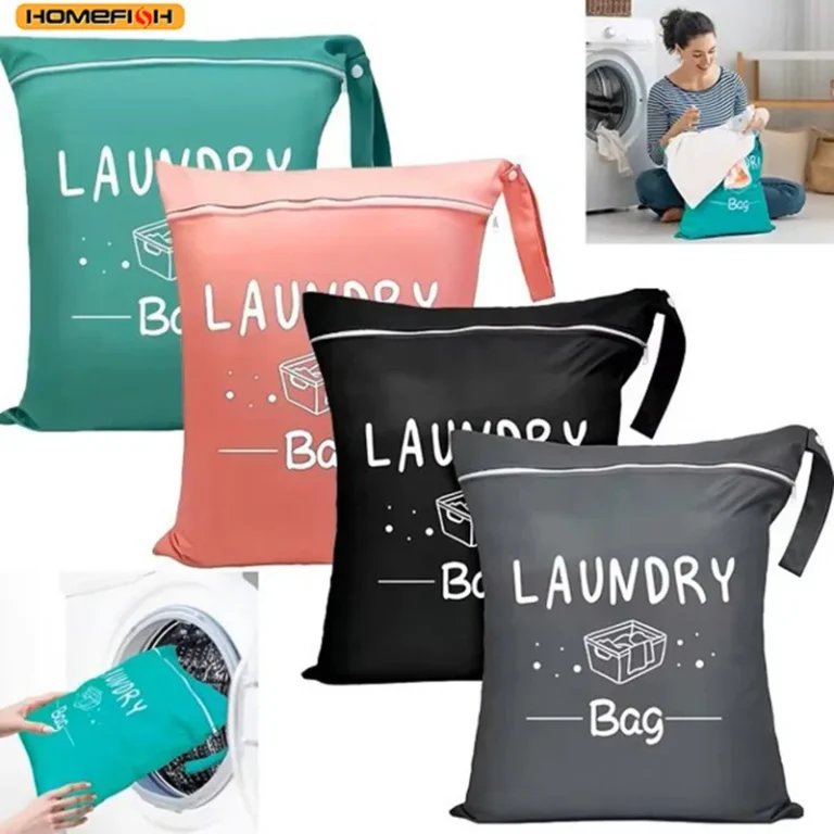 HOMEFISH Laundry Shape Nylon Laundry Bag Travel Storage Pouch Machine Washable Dirty Clothes Organizer Wash Colorful Zipper Bag