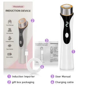 Electric facial massager device with USB charging and adjustable modes