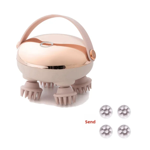 Handheld rechargeable waterproof electric scalp massager with four massage claws