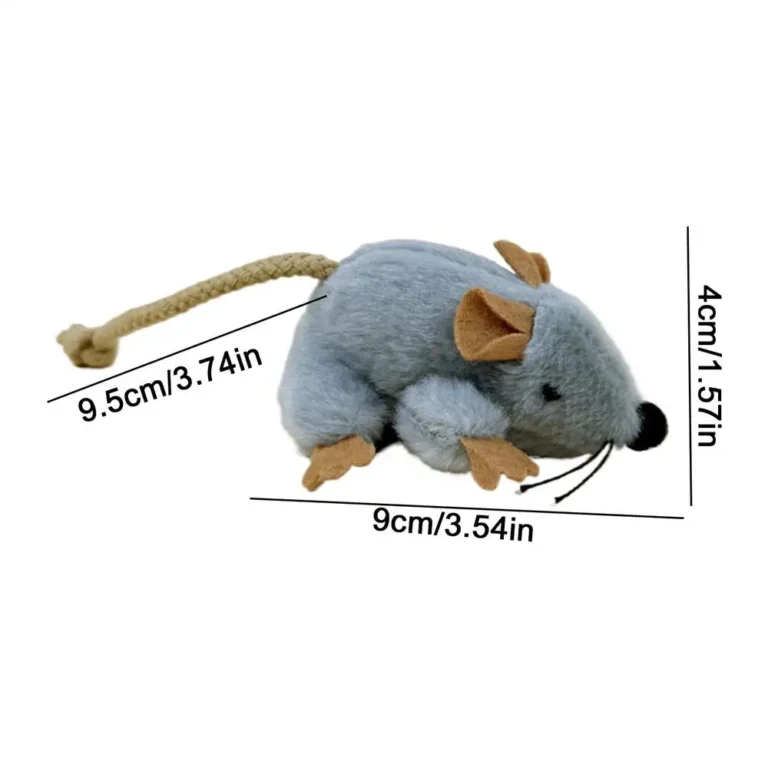 Interactive Plush Cat Toy Mouse with Moving Tail and Sound