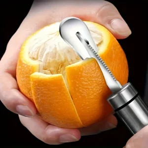 stainless steel citrus peeler with silver handle