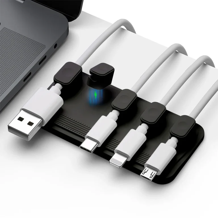 Silicone Magnetic Self-Adhesive Cable Clip for Desk Organization