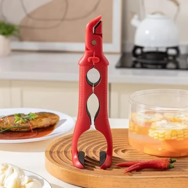 3-in-1 heat-resistant bowl clip and non-slip plate tongs kitchen tool