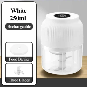 250ml mini wireless USB rechargeable electric vegetable chopper in dark blue